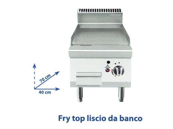 Fry top gas liscio da banco TN7N4N-I-G singolo.